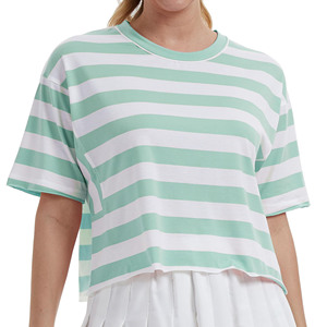 Wholesale Fashionable Printed Designs <b>Women's</b> Tops Loose Round Neck Cotton <b>Women's</b> <b>Cropped</b> T-shirts Comfortable <b>Women's</b> Clothing - Product Image 2