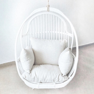 Handmade <b>white</b> rattan swing chairs outdoor wicker <b>hanging</b> chair direct supply from producer - Product Image 2