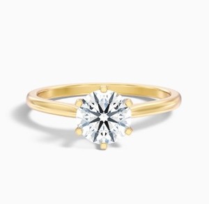 Bague en moissanite taille ronde en argent sterling 925 plaqué or blanc, bague de fiançailles minimaliste et délicate, alliance de mariage, bague de mariée - Product Image 5