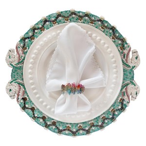 Luxury High End Handmade <b>beaded</b> <b>Placemat</b> 'Horse Play' - Product Image 1