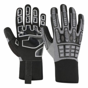 Gants de sécurité industriels renforcés en cuir synthétique Amara, gants mécaniques avec protection antidérapante pour le travail et la construction - Product Image 1