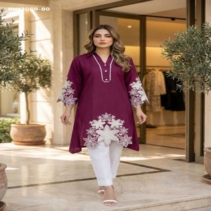Excellent Quality Latest Collection Rayon with Embroidered A-<b>Line</b> Kurti with <b>Pant</b> Collection Supplier from India - Product Image 1