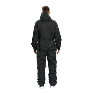 Combinaison de ski une pièce pour homme, noire, imperméable, isolée, à capuche, pour snowboard, combinaison d'hiver - Product Image 2