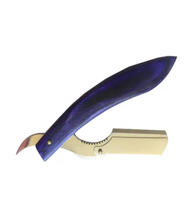 Professional Curve Straight <b>Razor</b> <b>Men</b> Wood Handle Barber Shaving Spider Pattern Face Cleaning Stainless Steel Blade A+ Grade - Product Image 2