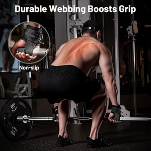 Non Slip Wrist Straps for Weightlifting Deadlifting, Gym Lifting Straps with D Rings for <b>Cable</b> Machine Workout Straps - Product Image 4