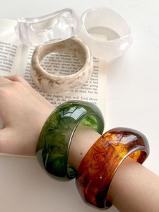 Direct Factory Prices Blue & <b>Red</b> Resin <b>Bracelets</b> with Multi Color Resin Crafted Bangles Flower Pattern - Product Image 5