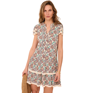Vestido mini estampado para mujer, vestido de playa para vacaciones con cuello en V - Product Image 3