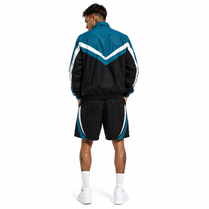 Men's Color Blocking Racer Jacket Custom Logo Zip Front Sporty Track Suit Sets Breathable Polyester Spring Wear men's jackets - Product Image 2