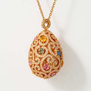 Colgante de Bola de Filigrana con Diamante Radiante Cultivado en Laboratorio de Oro Rosa de 14K Premium, 6.16ct, Certificado IGI, Joyería de Lujo - Product Image 2