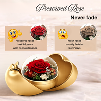 ELVROGEST SA Coffret Cadeau Rose Éternelle Préservée avec Collier Cœur Doré – Cadeau Romantique de Luxe pour Maman, Épouse, Petite Amie, Anniversaire, Saint-Valentin