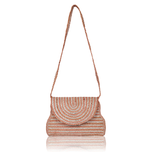 Sac à bandoulière bohème en paille pour femme, avec rabat rayé, écologique, léger, pour la plage, à sangle unique - Product Image 3