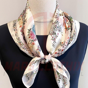 Best Sales Custom Logo Printed Square Silk Satin <b>Head</b> Scarf Bandana Hip Hop <b>Style</b> Bandana <b>Head</b> Scarfs For Girls - Product Image 3