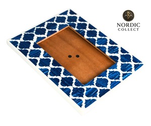 Cadre photo en os incrusté fait main, design treillis marocain, cadre photo bleu, décoration de table pour la maison, de REHMAN CRAFT - Product Image 4