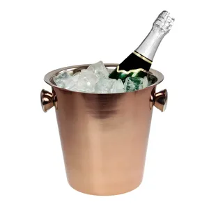 Wholesale Commercial Grade Rose Gold Stainless Steel <b>Ice</b> <b>Bucket</b> for Cooling Rust-Resistant Beverage Chiller OEM Bulk Supplier - Product Image 2