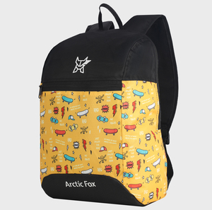 Mochila Escolar Impermeable Arctic Fox de 17L con Diseño de Personajes Animados, Cierre de Cremallera Amarillo, Forro de PVC a la Moda - Product Image 3