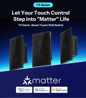 Prix en gros Sonoff T6 Interrupteur mural intelligent compatible Matter via protocole Wi-Fi, liaison SmartThings, type 120, norme américaine, scénario intelligent