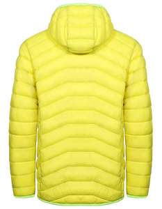 Chaqueta Acolchada Ligera con Capucha para Hombre, Color Amarillo, Ultrafina y Plegable - Product Image 2