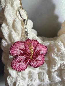 Handmade Beaded Flower Keychain Floral <b>Bag</b> Charm Designer Pendant <b>Key</b> <b>Ring</b> Gift Custom Logo Wholesale Supplier - Product Image 2