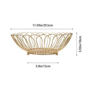 Panier à fruits rond multifonction en fil de fer écologique, support décoratif moderne pour centre de table, plateau de service pour cuisine, pain et en-cas - Product Image 5