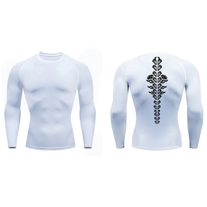 Camiseta Deportiva de Compresión de Manga Corta para Hombre, de Secado Rápido, Tejida, 100% Algodón, para Gimnasio, Entrenamiento, Running, Camiseta Interior - Product Image 5