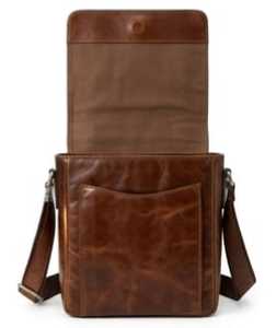 Sac bandoulière Leatherman en cuir véritable, souple, en polyester, style classique, unisexe, usage quotidien, fermeture éclair durable, marron - Product Image 2