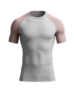 T-shirt de sport à manches courtes pour homme, à séchage rapide, en spandex et polyester, coupe ajustée - Product Image 4