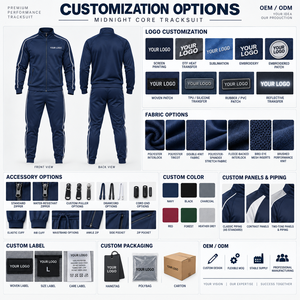 Chándal Deportivo Personalizable Midnight Core Unisex con Cremallera Completa, de Poliéster, para Equipos, con Opciones de Logotipo y Bolsillos Laterales - Product Image 1