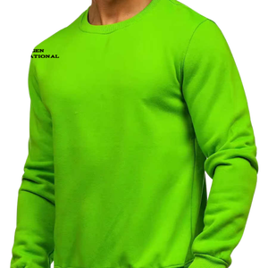 Pull à col rond boutonné unisexe vert, en coton 100 %, coupe classique, tricoté, décontracté, pour l'hiver - Product Image 3