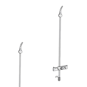 Cánula Uterina Spackman de Acero Inoxidable Cromado de 360 mm de Largo, 12 F.G., Cono de Goma, Instrumento Quirúrgico Manual con Certificación CE - Product Image 1