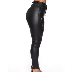 Pantalones de Cuero Ligeros para Mujer, Fabricados por Profesionales, Estilo Urbano, Color Sólido, Pantalones de Cuero para Dama - Product Image 5