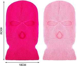 Pasamontañas Unisex de Punto, Color Rosa, 100% Acrílico, Transpirable e Impermeable, para Uso en Exteriores en Invierno, para Adultos - Product Image 3