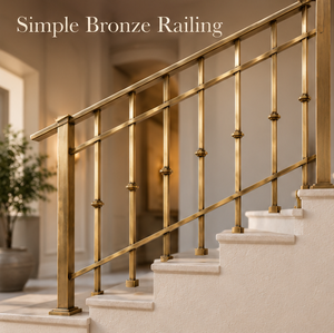 Rampe d'escalier en bronze facetté pour hôtels de luxe, villas, escaliers et intérieurs architecturaux contemporains - Product Image 3
