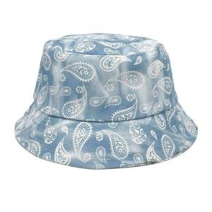 Chapeau Bob Unisexe en Polyester Popeline Imprimé Paisley Teal Style Décontracté Printemps-Été Adulte 56-58CM - Product Image 3