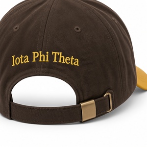 Gorra de béisbol Iota Phi Theta marrón y amarilla con letras griegas bordadas para hombre, estilo vintage lavado, ajustable, informal - Product Image 5