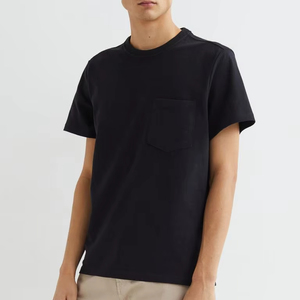 T-shirt de luxe de marque pour homme, coupe ample, 100 % coton, grande taille, noir, vente en gros - Product Image 1