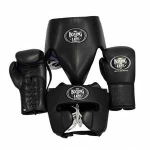 Set de Sparring No Boxing No Life, Cuero Genuino, Color Verde, Guantes de Entrenamiento de Primera Calidad, Correa Ajustable, Protector de Cabeza y Protector Inguinal - Product Image 4