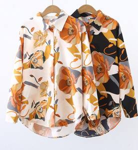 Nouvelle chemise décontractée élégante pour femme à manches longues, boutonnée sur le devant, broderie et imprimé numérique uni, collection printemps-été - Product Image 5