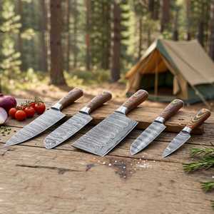 Premium Damascus Steel Chef <b>Knife</b> <b>Set</b> with Wood Handle Design for Home Kitchen Cooking Food Preparation Chef <b>Knife</b> <b>Sets</b> - Product Image 4