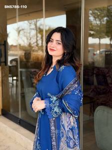 Conjunto de Salwar-Suit y Dupatta de Rayón y Algodón con Bordado, Excelente Calidad, para Uso Ocasional, Nueva Variedad, Venta al Por Mayor - Product Image 3