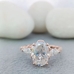 D'VINS JEWELS IGI Certified 14K Solid Gold <b>Rose</b> Gold Oval Cut Diamond Engagement Ring Prong Setting Classic Women's Fine Jewelry - Product Image 1
