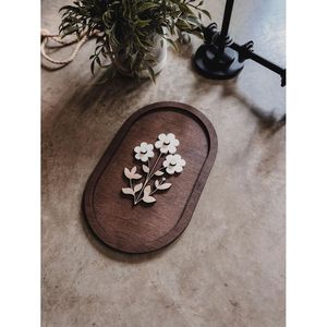 Miroir mural décoratif en bois minimaliste en forme de feuille - Product Image 5