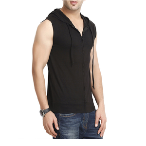 Chaleco con Capucha y Cierre de Cremallera para Hombre, Informal, de Invierno, sin Mangas, con Poliéster/Algodón, Cómodo - Product Image 5