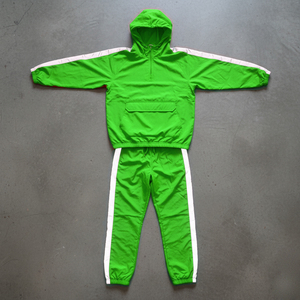 Chaqueta Deportiva con Franjas Reflectantes 3M Impresas Personalizadas OEM, Conjunto Personalizable a Prueba de Viento para Hombre, Franjas Blancas - Product Image 6