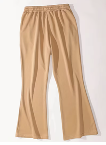 <b>Men</b> s <b>Wide</b> <b>Leg</b> Pants Elastic Waist Casual <b>Trousers</b> Beige Spandex Cotton Blend Breathable Side Pockets Autumn Wear - Product Image 3