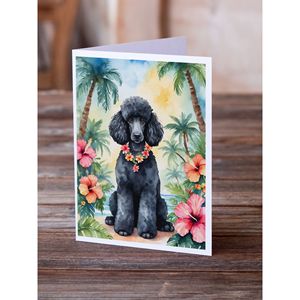 Lunatique A7 Taille 5x7 Caniche Noir Luau Cartes De Voeux Pack de 8 Cartes De Note Vierges avec Enveloppes - Product Image 2