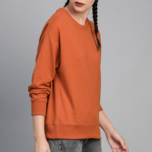 Nouvelle arrivée, sweat-shirt d'hiver pour femmes, logo imprimé sur le devant, couleur unie, 100% coton, coupe-vent, respirant, séchage rapide - Product Image 5