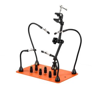 Stazione di Saldatura Magnetica con 4 Bracci Flessibili, 6 Supporti per PCB, Porta Pistola ad Aria Calda a 360° per Industrie di Saldatura - Product Image 1