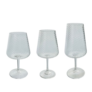 Verre à vin en plastique incassable à tige longue, couleur personnalisée, motif tourbillon - Product Image 4