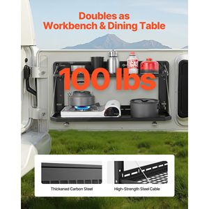 Tavolo per Portellone Jeep Wrangler JK 2007-2024 in Acciaio al Carbonio Pieghevole con Pannello Molle a Doppio Strato, Tavolo Ribaltabile da 100 Libbre per Montaggio Posteriore - Product Image 4