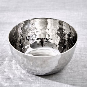 Bol de service de luxe en acier inoxydable martelé, résistant à la chaleur, finition miroir haute brillance, fait main, pour fêtes - Product Image 2